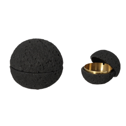 Τασάκι Τσιμεντένιο Black Ball With Metal Gold